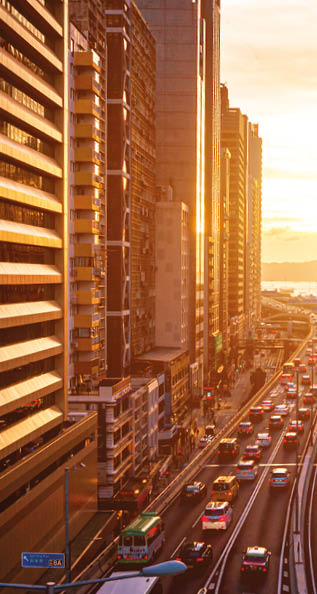 Aerial view of Hong Kong City