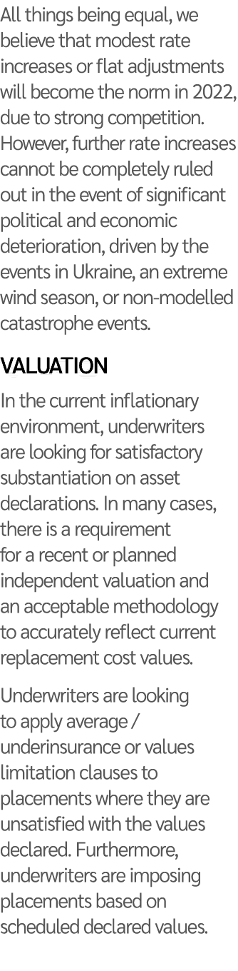 All things being equal, we believe that modest rate increases or flat adjustments will become the norm in 2022, due t   