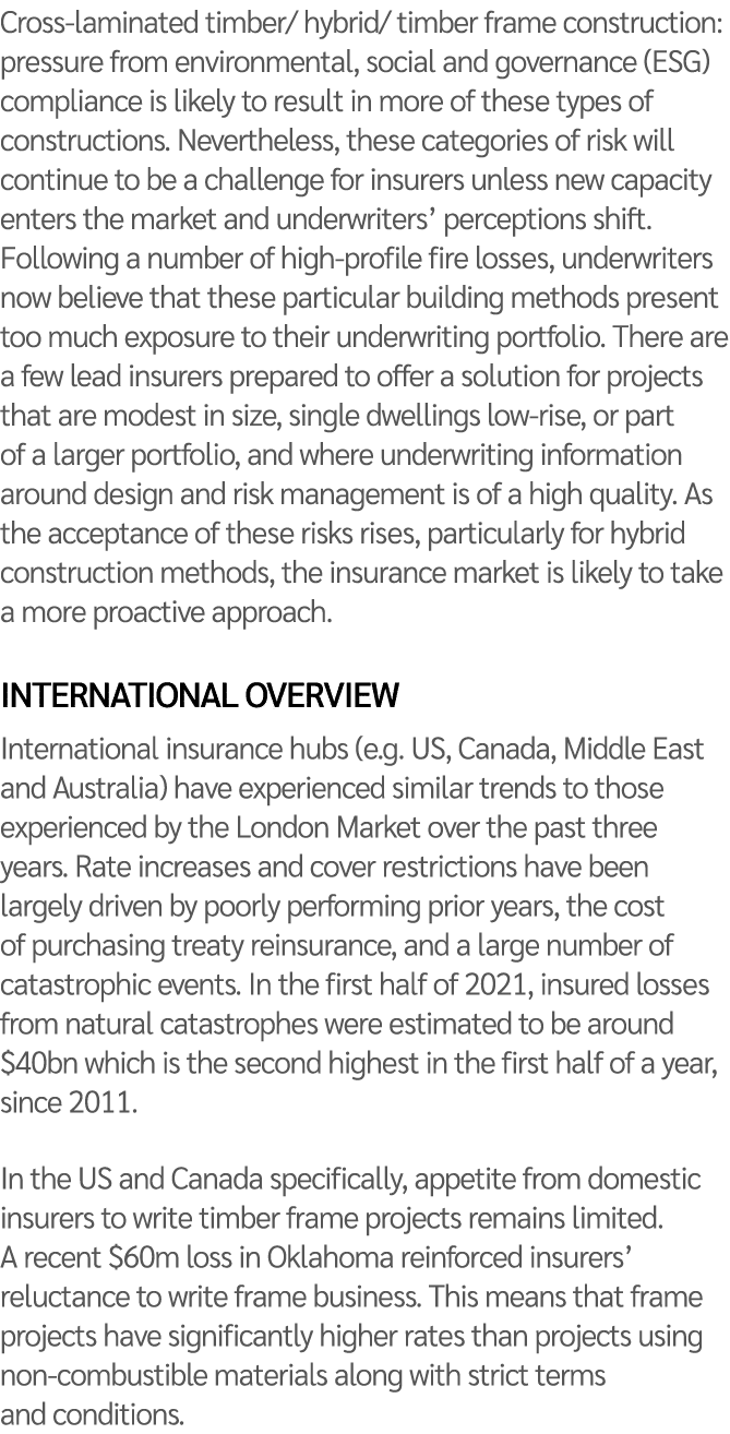 Cross-laminated timber  hybrid  timber frame construction: pressure from environmental, social and governance (ESG) c   