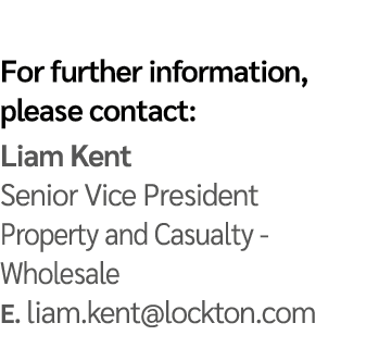 For further information, please contact: Liam Kent Senior Vice President Property and Casualty - Wholesale E  liam ke   